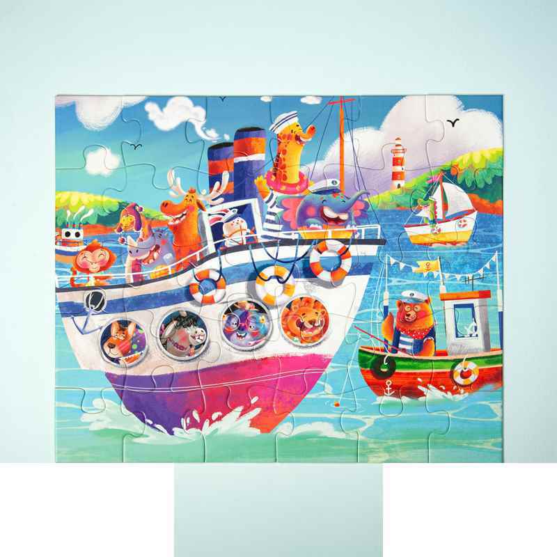پازل کیدفنز حمل و نقل | 89 تکه Creative Level Box Kids Transportation | کد 2402